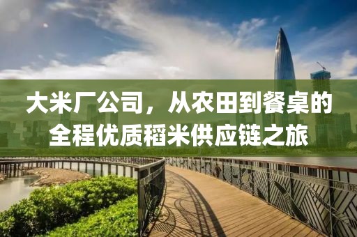 大米厂公司，从农田到餐桌的全程优质稻米供应链之旅