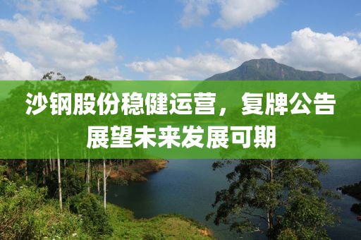 沙钢股份稳健运营，复牌公告展望未来发展可期