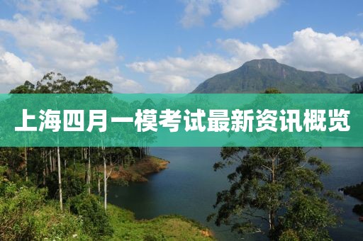 上海四月一模考试最新资讯概览