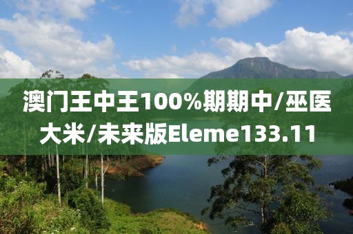 澳门王中王100%期期中/巫医大米/未来版Eleme133.11