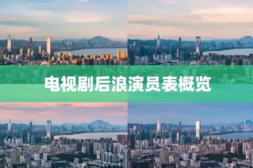 电视剧后浪演员表概览