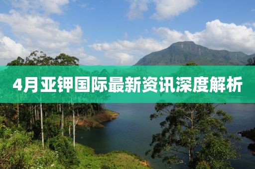 4月亚钾国际最新资讯深度解析