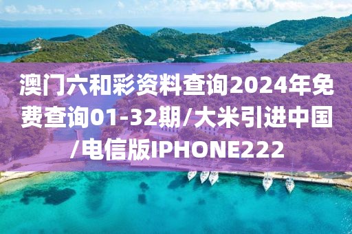 澳门六和彩资料查询2024年免费查询01-32期/大米引进中国/电信版IPHONE222