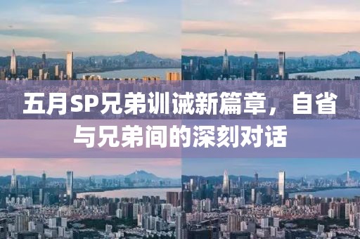 五月SP兄弟训诫新篇章，自省与兄弟间的深刻对话