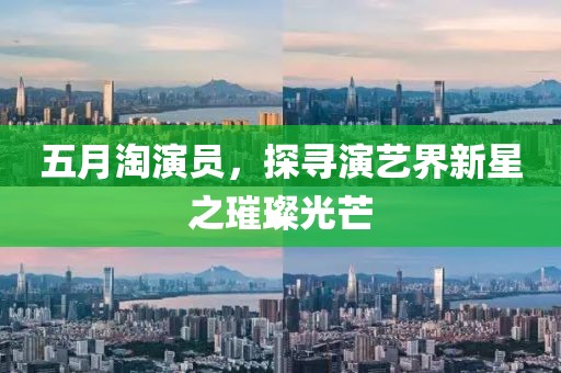五月淘演员，探寻演艺界新星之璀璨光芒
