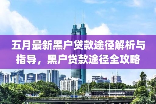 五月最新黑户贷款途径解析与指导，黑户贷款途径全攻略