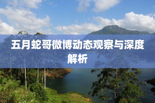 五月蛇哥微博动态观察与深度解析