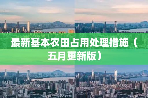 最新基本农田占用处理措施（五月更新版）