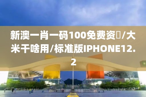 新澳一肖一码100免费资枓/大米干啥用/标准版IPHONE12.2