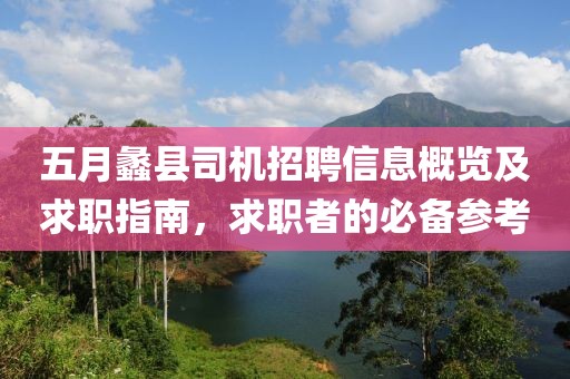 五月蠡县司机招聘信息概览及求职指南，求职者的必备参考
