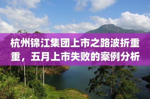 杭州锦江集团上市之路波折重重，五月上市失败的案例分析