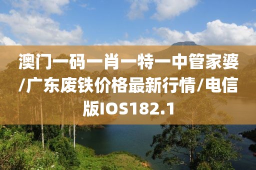 澳门一码一肖一特一中管家婆/广东废铁价格最新行情/电信版IOS182.1