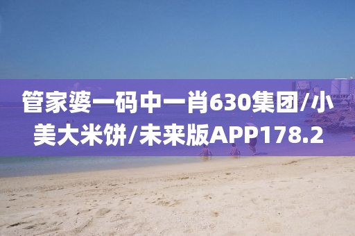 管家婆一码中一肖630集团/小美大米饼/未来版APP178.2