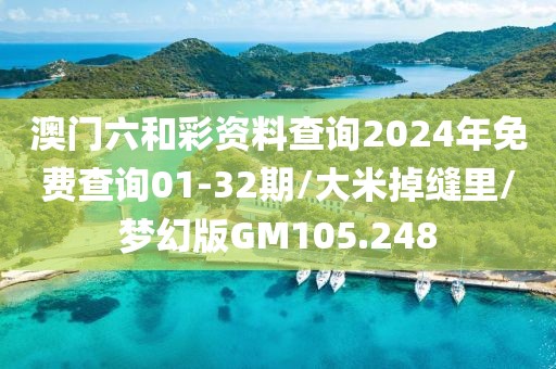 澳门六和彩资料查询2024年免费查询01-32期/大米掉缝里/梦幻版GM105.248