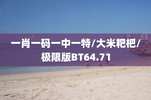 一肖一码一中一特/大米粑杷/极限版BT64.71