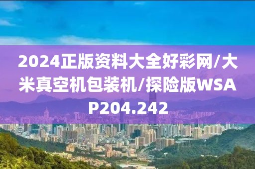 2024正版资料大全好彩网/大米真空机包装机/探险版WSAP204.242