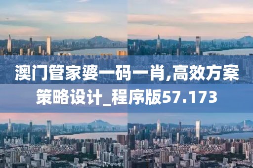 澳门管家婆一码一肖,高效方案策略设计_程序版57.173