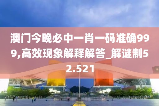 澳门今晚必中一肖一码准确999,高效现象解释解答_解谜制52.521