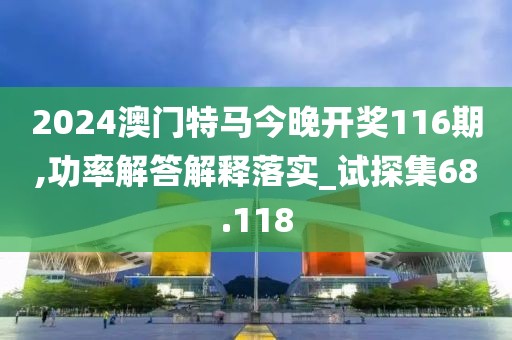 2024澳门特马今晚开奖116期,功率解答解释落实_试探集68.118
