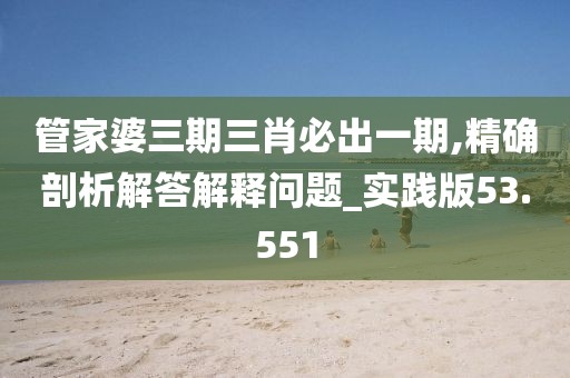 管家婆三期三肖必出一期,精确剖析解答解释问题_实践版53.551