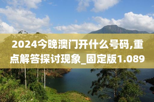 2024今晚澳门开什么号码,重点解答探讨现象_固定版1.089