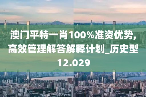 澳门平特一肖100%准资优势,高效管理解答解释计划_历史型12.029